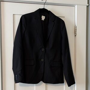 J. Crew Black Two-Button Classic Blazer in Lightweight Wool Blend